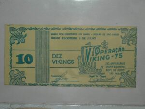 Cédula 10 Vikings 9 de Julho 1975 União Dos Escoteiros Do Brasil - São Paulo / Flor de Estampa