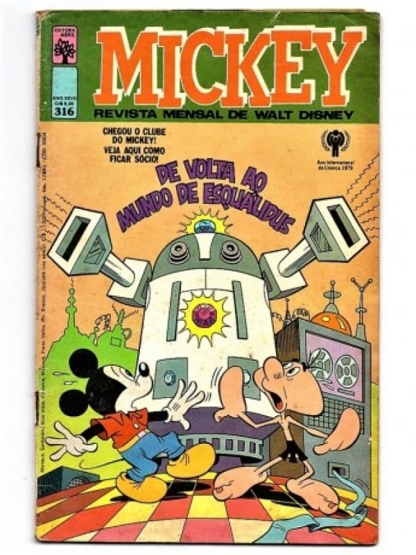 Hq Gibi Mickey Nº 316 - De Volta ao Mundo de Esqualidus - Editora Abril - 1979