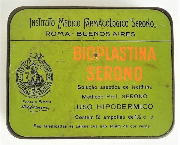 Lata Antiga Medicamento Bioplastina Serono - Anos 40 - Farmacia