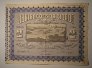 Obrigações da cidade do Rio de Janeiro, Governo Carlos Lacerda. Cr$ 500,00 Pr. 2 Milhões, ano de 1963