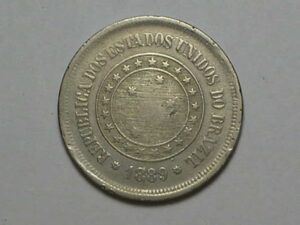 República - 100 réis - 1889 Mbc (Essas peças tiveram o cunho raso)