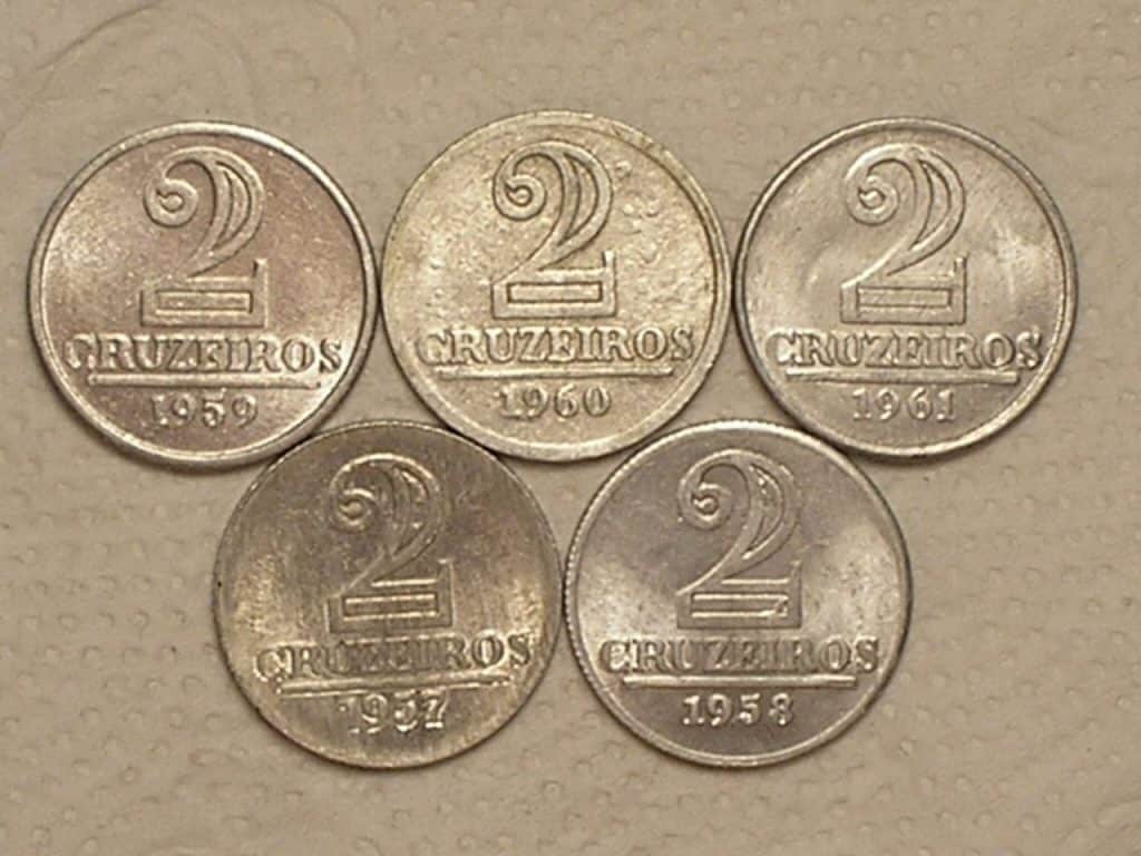 Série Completa) 2 Cruzeiro - 1957 / 1958 / 1959 / 1960 / 1961 ... Sob/Fc / 1957 é data escassa / cod. 760.4