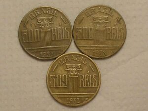 Série Regente Feijó) 500 Réis - 1936 / 1937 / 1938 / cod. 790.1