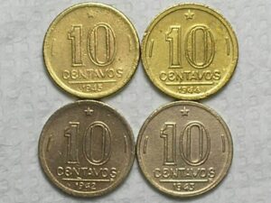 10 Centavos - 1942 - 1943 - Roseada / 1944 - 1945 - Amarela / Sob/Fc / cod.330.5