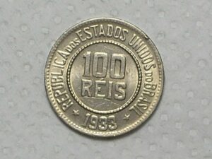 100 Réis - 1933 / Escassa / niquel / Sob/Fc / m10.3