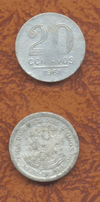 20 centv. 1961 aluminio Casa do Colecionador