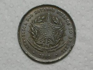 20 Réis - 1908 / bronze / Soberba / m10