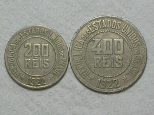 200 / 400 Réis - 1922 / Níquel / Data escassa / Mbc / cod. m