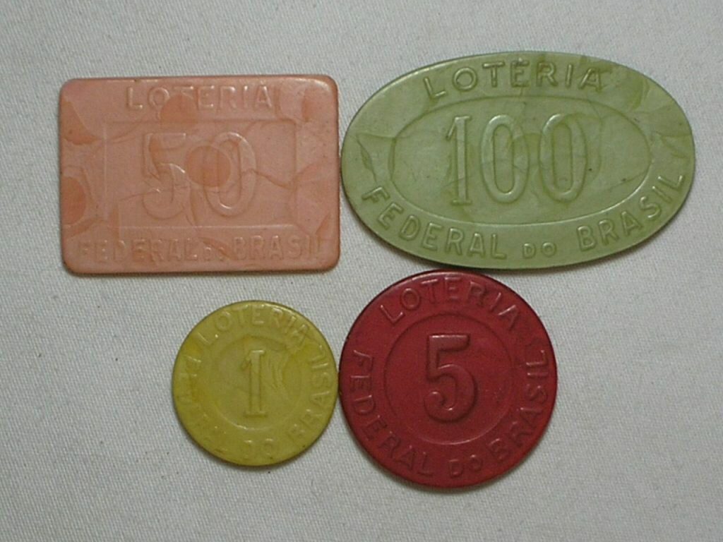 4 Fichas Raras De Loterias Federal Do Brasil = Décadas de 1920/30/40