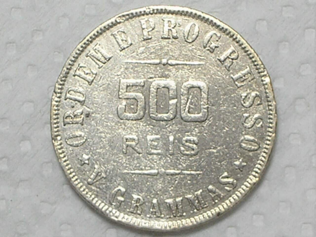 500 Réis - 1906 = Reis Sem Acento / Prata / Escassa / cod. 940.4