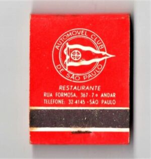 Caixa De Fosforos - Automovel Club de São Paulo - Anos 50 - Filuminismo