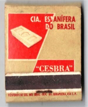 Caixa De Fosforos - Cia. Estanífera do Brasil - Cesbra - Volta Redonda ( RJ ) - Anos 50