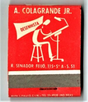 Caixa De Fosforos Projetos de Hidraulica e Eletricidade Colagrande Jr - São Paulo ( SP ) - Anos 50