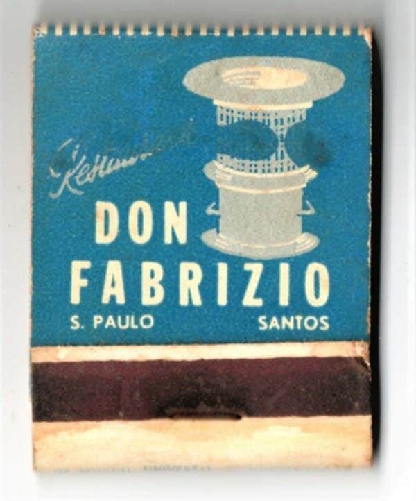 Caixa De Fosforos - Restaurante Don Fabrizio - Santos e São Paulo ( SP ) - Anos 50 - Filuminismo