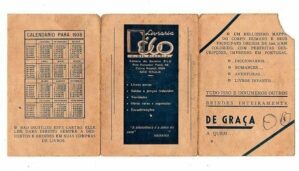 Calendário de Bolso - Livraria Elo - G. Del Picchia - 1938