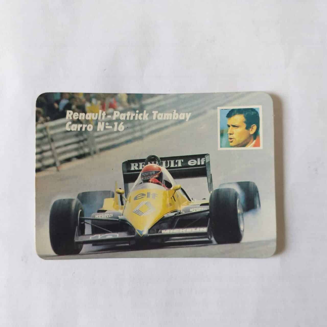 Calendário de Bolso (Tema Automobilismo - Fórmula 1 - F1) Renault - Patrick Tambay - Carro Nº 16 - Ano 1985 - Calendário Estrangeiro (Portugal)