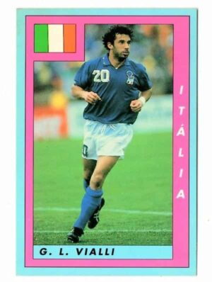 Card Copa Do Mundo de Futebol 1994 - Multi Editora - N° 204 - Itália - Gianluca Vialli
