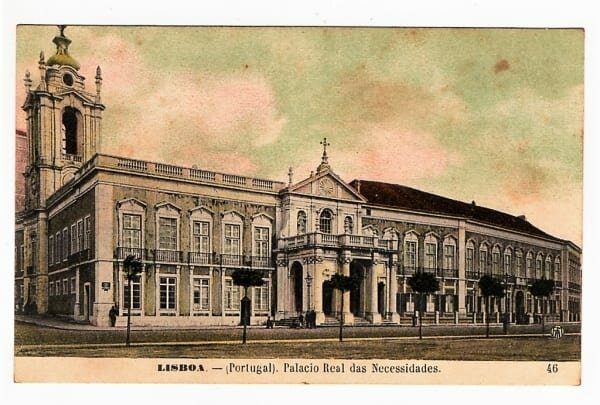 Cartao Postal Antigo - Portugal - Lisboa - Palacio Real das Necessidades - Anos 1900
