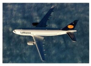 Cartao Postal Avião Airbus A310-200 Lufthansa - Anos 80