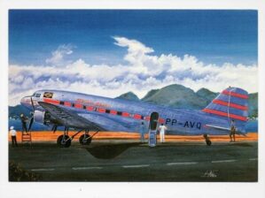 Cartão Postal Avião McDonnell Douglas DC-3 - Aerovias Brasil