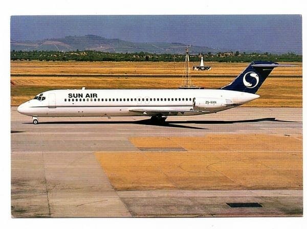 | Casa do Colecionador Cartão Postal Avião McDonnell Douglas DC-9 32 - Sun Air