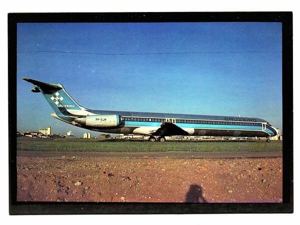 Cartão Postal Avião McDonnell MD-82 - Cruzeiro do Sul