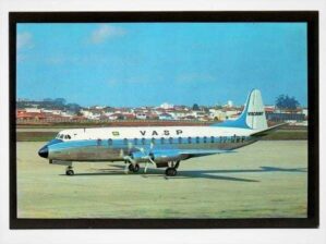Cartão Postal Avião Vickers Viscount - VASP ( 2 )