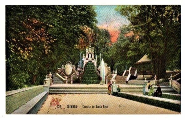 Cartao Postal Cascata de Santa Cruz - Coimbra - Anos 20