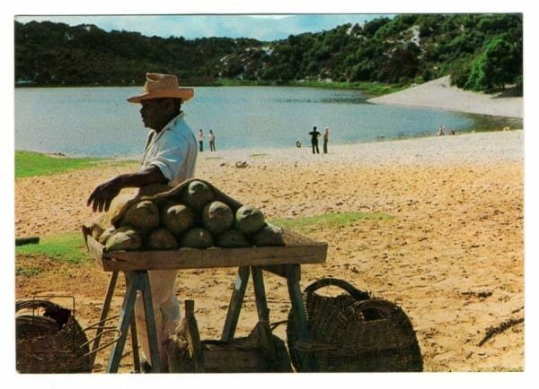 Cartao Postal - Lagoa do Abaeté - Vendedor de Coco - Salvador - Bahia - Anos 1970 - Edicard