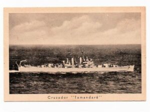 Cartão Postal Navio Cruzador Tamandaré C-12 - Marinha do Brasil - Anos 50