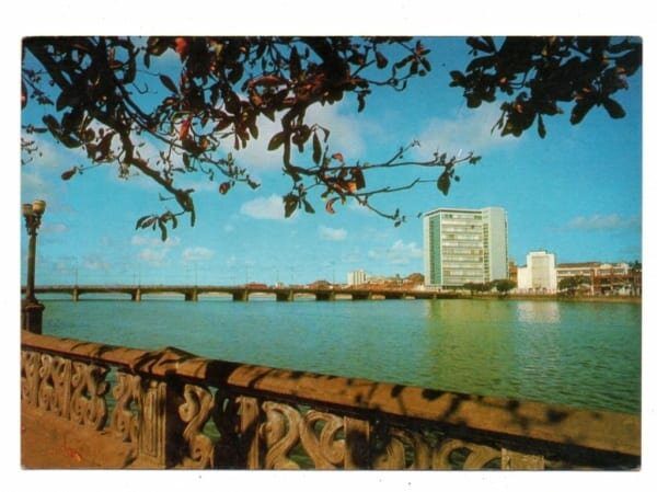 Cartao Postal - Rio Capibaribe e Ponte Buarque de Macedo - Recife - Pernambuco - Anos 1970 - Mercator