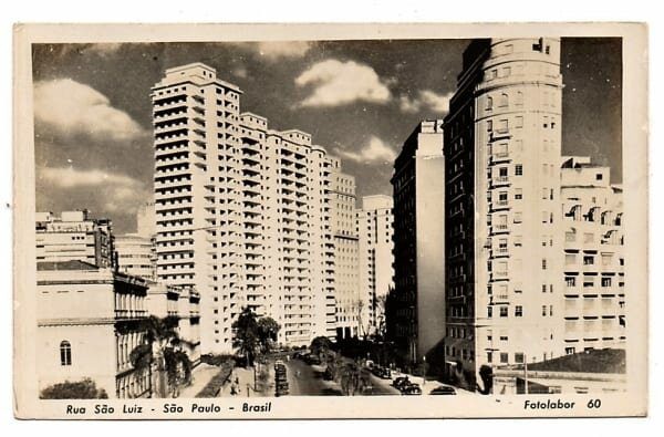 Cartao Postal - Rua São Luiz - São Paulo - SP - Decada de 50