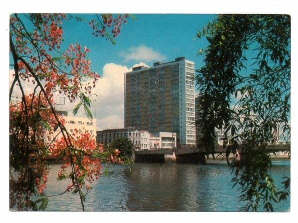 Cartao Postal - Vista Parcial Rio Capibaribe - Recife - Pernambuco - Anos 1980 - Mercator