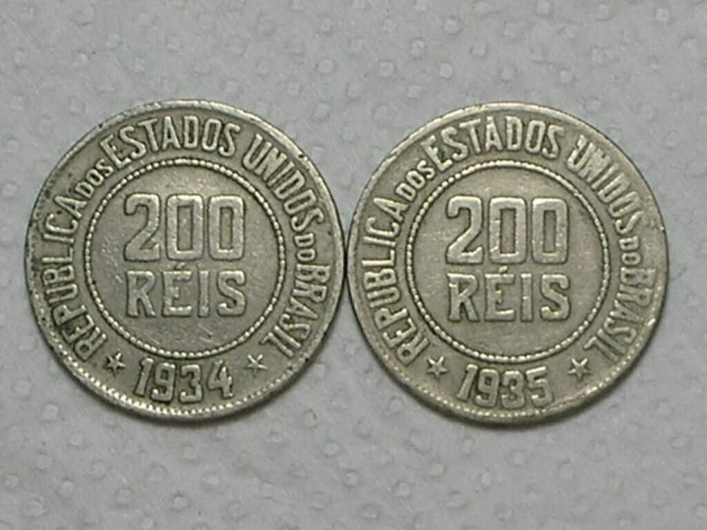 Casal 200 Réis - 1934 / 1935 - Níquel / Mbc / cod. m2