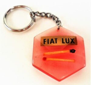 Chaveiro em Acrilico - Fosforos Fiat Lux - Anos 70