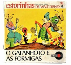 Disco Compacto - Vinil - Estorinhas de Walt Disney - O Gafanhoto e as Formigas - Anos 70