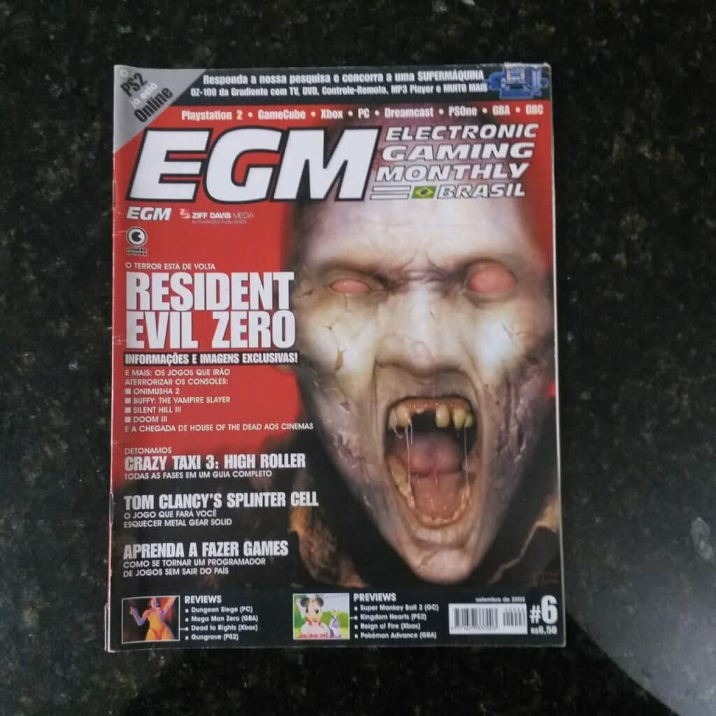 EGM - Electronic Gaming Monthly Nº 06 - Capa Resident Evil Zero - Setembro 2002 (Revista)