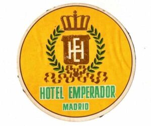 Etiqueta De Bagagem / Mala - Hotel Emperador - Madrid - Espanha - Anos 60