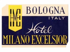 Etiqueta De Bagagem / Mala - Hotel Milano Excelsior - Milão - Itália - Anos 60
