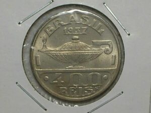 Flor de cunho) 400 Réis - 1937 / Oswaldo cruz? Niquel / cos. m