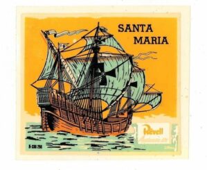 Plastico Adesivo Revell - Caravela Santa Maria - Anos 60