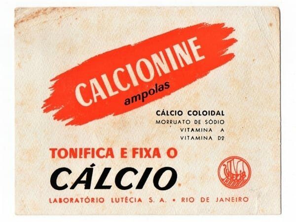 Propaganda Antiga - Mata Borrao - Memorabilia Industria Farmaceutica - Calcionine - Laboratorios Lutécia - Anos 50