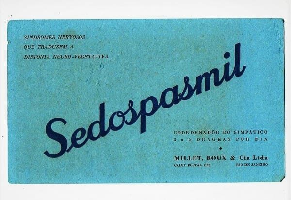 Propaganda Antiga - Mata Borrao - Memorabilia Industria Farmaceutica - Sedospasmil - Millet Roux Cia Ltda - Anos 50