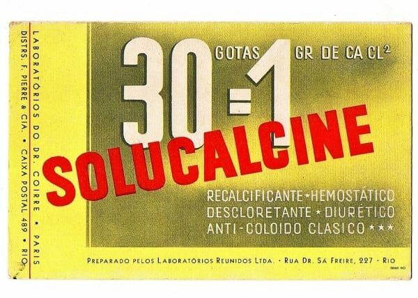 Propaganda Antiga - Mata Borrao - Memorabilia Industria Farmaceutica - Solucalcine - Laboratorios Reunidos - Anos 50