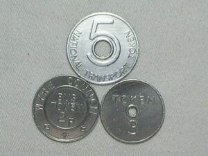 Raras) Antiga 3 Transport Token Da Inglaterra / Valores 2, 3 e 5 / Unifaciais