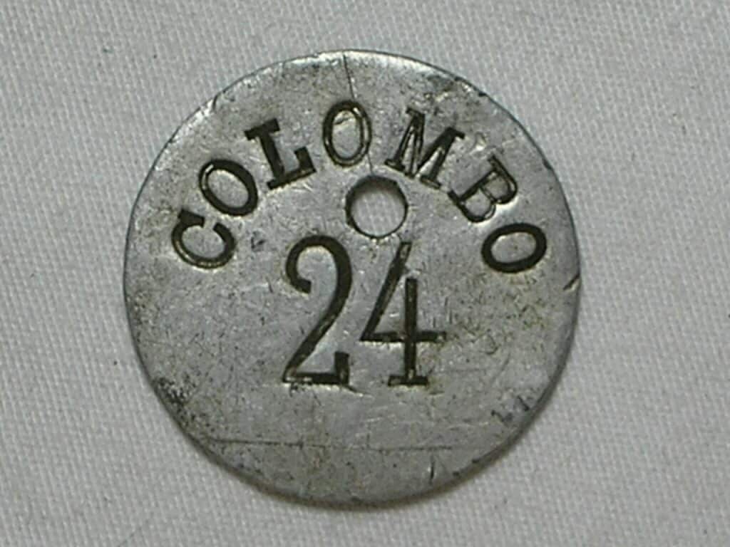 | Casa do Colecionador Raríssima ficha da Confeitaria Colombo do Rio de Janeiro, nº 24 / Unifacial