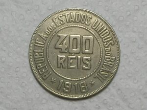 Soberba) 400 Réis - 1918 / Níquel / Lindo exemplar / cod. m
