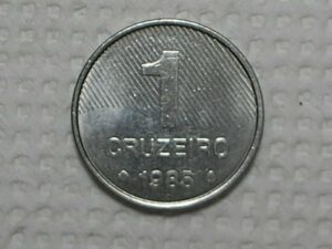 1 Cruzeiro - 1985 / 4 canas / Fao / Flor de Cunho / Escassa / m40.5