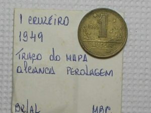 1 Cruzeiros - 1949 / Variante - traço alcança a perolagem / m40