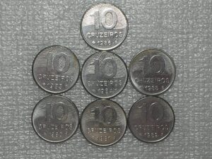 . 10 cruzeiros - 1980/1981/1982/1983/1984/1984/1986 / Maoa do Brasil